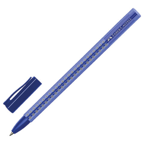 Ручка шариковая FABER-CASTELL "Grip 2020", СИНЯЯ, трехгранная, узел 1 мм, линия письма 0,5 мм, 544551