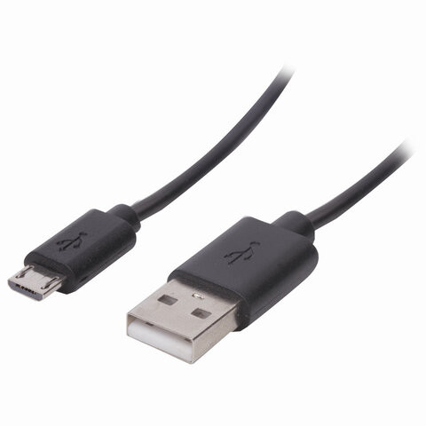Кабель USB 2.0-micro USB, 1 м, SONNEN, медь, для передачи данных и зарядки, черный, 513115
