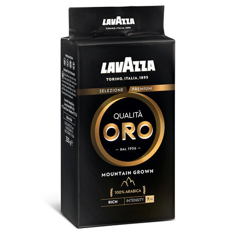 Кофе молотый LAVAZZA "Qualita Oro MOUNTAIN GROWN", арабика 100%, 250 г, вакуумная упаковка, 1333