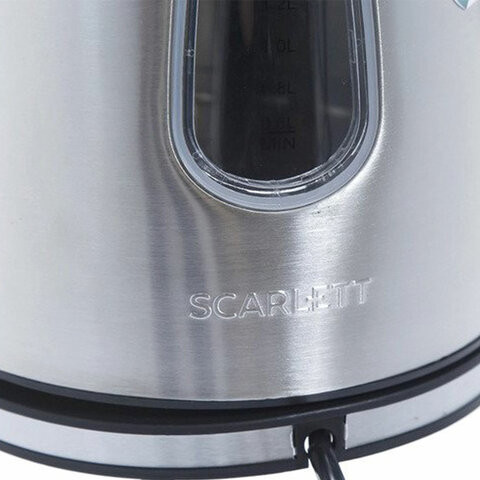 Чайник SCARLETT SC-EK21S47, 1,8 л, 2200 Вт, закрытый нагревательный элемент, сталь