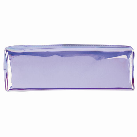 Пенал-косметичка ЮНЛАНДИЯ, мягкий, полупрозрачный, "Glossy", фиолетовый, 20х5х6 см, 228985