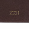 Еженедельник датированный 2021 МАЛЫЙ ФОРМАТ (95х155 мм) А6, BRAUBERG "Select", балакрон, коричневый, 111565