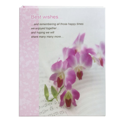 Фотоальбом BRAUBERG на 100 фотографий 10х15 см, твердая обложка, "Орхидеи", бело-розовый, 390663