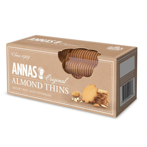 Печенье песочное миндальное тонкое ANNAS "Almond Thins" (Швеция), 150 г