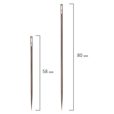 Набор для прошивки документов (игла 80 мм, игла 58 мм, нить 30 м), в блистере, STAFF, 602465