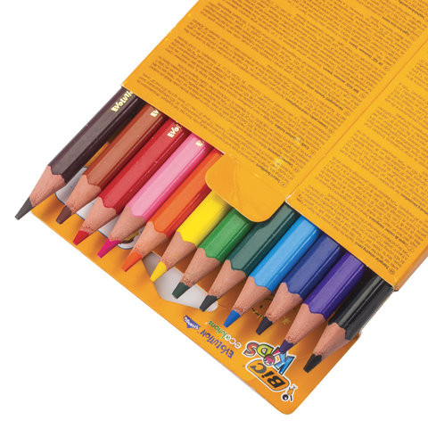 Карандаши цветные утолщенные BIC "Triangle", 12 цветов, пластиковые, трехгранные, картонная упаковка, 8297356