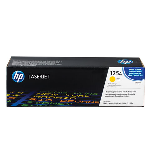 Картридж лазерный HP (CB542A) ColorLaserJet CP1215/CP1515N/CM1312, желтый, оригинальный, ресурс 1400 страниц