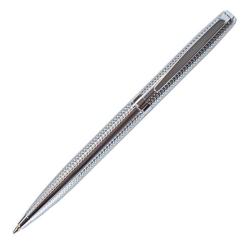 Ручка подарочная шариковая GALANT "Freiburg", корпус серебристый с гравировкой, хромированные детали, пишущий узел 0,7 мм, синяя, 141016