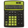 Калькулятор настольный BRAUBERG EXTRA COLOR-12-BKLG (206x155 мм), 12 разрядов, двойное питание, ЧЕРНО-САЛАТОВЫЙ, 250477