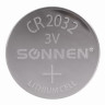 Батарейка SONNEN Lithium, CR2032, литиевая, 1 шт., в блистере, 451974