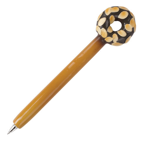 Ручка фигурная "ПОНЧИКИ", СИНЯЯ, 4 дизайна ассорти, линия письма 0,5 мм, дисплей, BRAUBERG, 142759