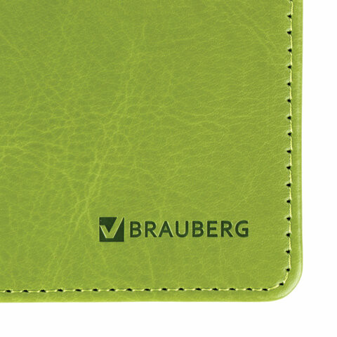 Планинг настольный недатированный (305x140 мм) BRAUBERG "Rainbow", кожзам, зеленый, 111702