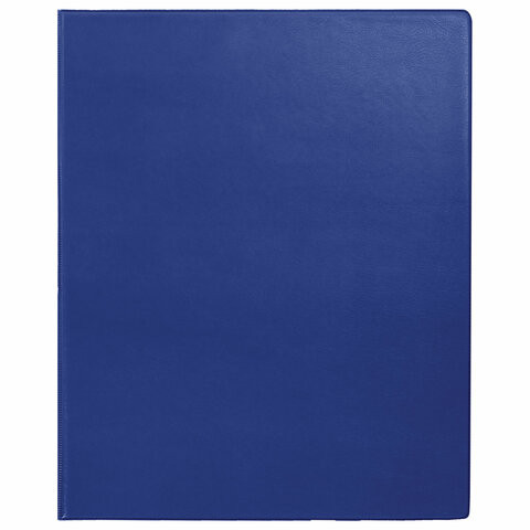 Папка на 2 кольцах BRAUBERG, картон/ПВХ, 75 мм, синяя, до 500 листов (удвоенный срок службы), 228388