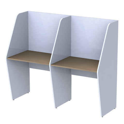 Стол односторонний, 2 места, "Call-центр", 1654х670х1418 мм, цвет серый/дуб онтарио