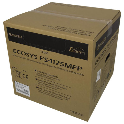 МФУ лазерное KYOCERA FS-1125MFP (принтер, копир, сканер, факс), А4, 25 стр./мин, 20000 стр./мес, ДУПЛЕКС, АПД, с/к (б/к USB), 1102M73RU2