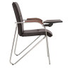 Кресло для приемных и переговорных "Samba T plast" со столиком, хромированный каркас, кожзам, черный