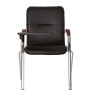 Кресло для приемных и переговорных "Samba T plast" со столиком, хромированный каркас, кожзам, черный