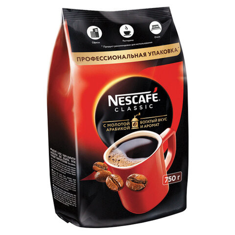 Кофе растворимый NESCAFE "Classic", 750 г, мягкая упаковка, 11623339