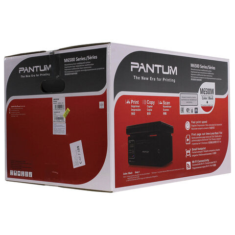 МФУ лазерное PANTUM M6500W (копир, принтер, сканер), А4, 22 стр./мин., 20000 стр./мес., Wi-Fi (с кабелем USB)
