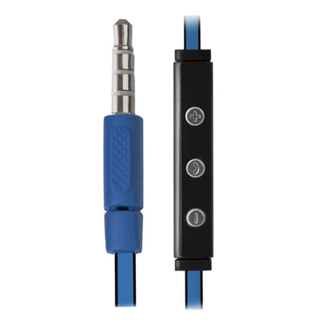 Наушники с микрофоном (гарнитура) DEFENDER Pulse 452, проводная, 1,2 м, вкладыши, для Android, синяя, 63452