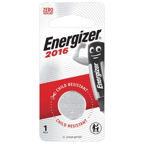 Батарейка ENERGIZER, CR 2016, литиевая, 1 шт, в блистере, E301021801