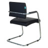 Кресло для приемных и переговорных CH-271N-V/SL/BLACK, экокожа, хром, черное, 1165891