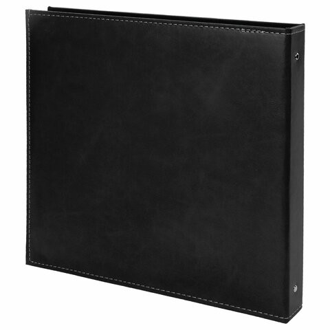 Фотоальбом BRAUBERG "Premium Black" 20 магнитных листов 30х32 см, под кожу, коричневый, 391186