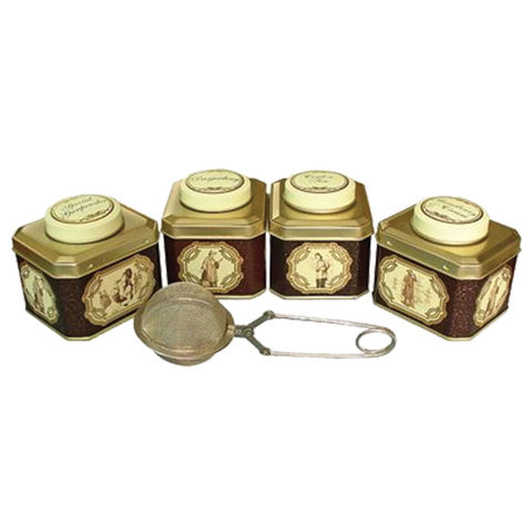 Чай HILLTOP "Морская", коллекция листового чая и заварная ложка-ситечко в шкатулке, 200 г, F510