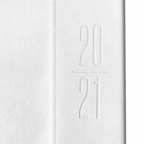 Ежедневник датированный 2021 А5 (138х213 мм) BRAUBERG "Towny", кожзам, клапан, белый, 111454