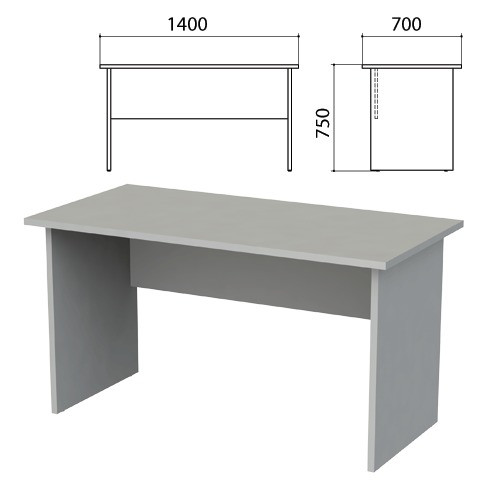 Стол письменный "Этюд", 1400х700х750 мм, серый, 400028-03