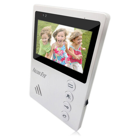 Видеодомофон FALCON EYE Vista, дисплей 4,3" TFT, механические кнопки, белый, 00-00124393