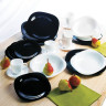 Набор посуды столовый, 18 предметов, черное и белое стекло, "Carine Mix", LUMINARC, N1489