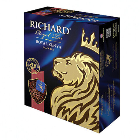 Чай RICHARD "Royal Earl Grey", черный с бергамотом, 100 пакетиков по 2 г, 610250