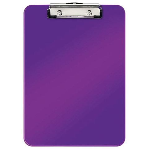 Доска-планшет LEITZ "WOW", с верхним прижимом, A4, 320х228 мм, пластик, 1,7 мм, фиолетовая, 39710062