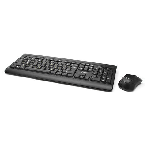 Набор беспроводной GEMBIRD KBS-8001, клавиатура 104 клавиши, мышь 2 кнопки + 1 колесо-кнопка, черный