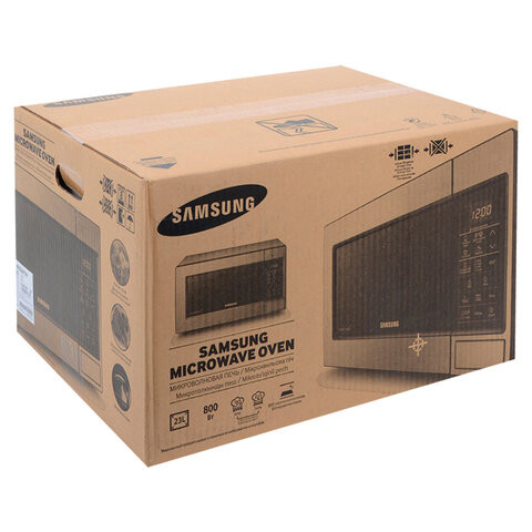 Микроволновая печь SAMSUNG ME83MRTS/BW, объем 23 л, мощность 800 Вт, сенсорное управление, серебро