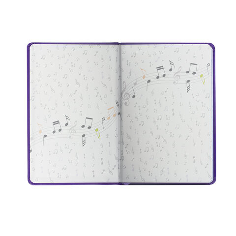 Дневник для музыкальной школы 48 л., обложка кожзам твердый, термотиснение, BRAUBERG, фиолетовый, 105499