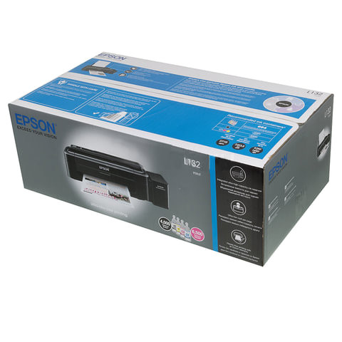 Принтер струйный EPSON L132, А4, 5760х1440, 27стр./мин, с СНПЧ (без кабеля USB), C11CE58403