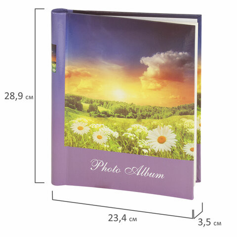 Фотоальбом BRAUBERG на 10 магнитных листов, 23х28 см, "Рассвет", фиолетовый, 390684