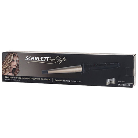 Щипцы для завивки волос SCARLETT SC-HS60591, диаметр 16-25 мм, конусная форма, керамическое покрытие, SC - HS60591