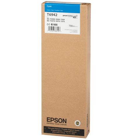 Картридж струйный для плоттера EPSON (C13T694200) Epson SC-T3000/5000/7000 и др., голубой, 700 мл, оригинальный