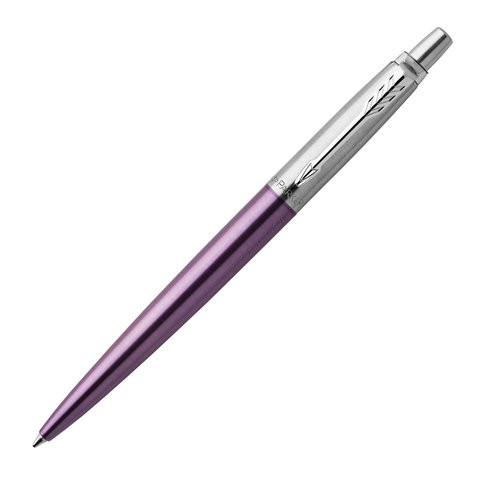 Набор PARKER: ручка шариковая "Jotter Core Victoria Violet CT", синяя и серый чехол из экокожи, 2061286