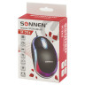 Мышь проводная SONNEN М-204, USB, 1000 dpi, 2 кнопки + колесо-кнопка, оптическая, подсветка, черная, 512632