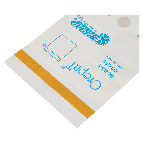Пакет бумажный самоклеящийся ВИНАР СТЕРИТ, комплект 100 шт., для ПАРОВОЙ/ВОЗДУШНОЙ стерилизации, 100х200 ММ, 3