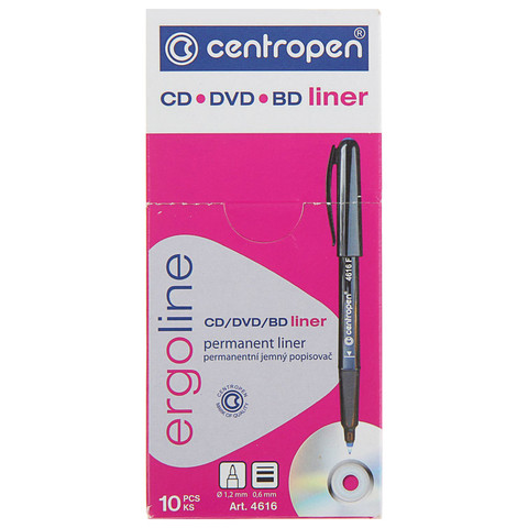 Маркер для CD и DVD CENTROPEN, СИНИЙ, трехгранный, толщина письма, 0,6 мм, 4616/1С
