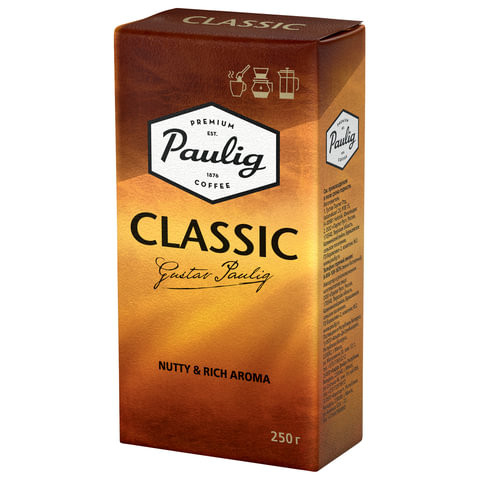 Кофе молотый PAULIG (Паулиг) "Classic", натуральный, 250 г, вакуумная упаковка, 16277