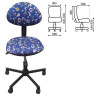 Кресло детское КР09Л, без подлокотников, синее с рисунком, КР01.00.09Л-111