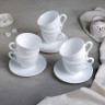 Набор чайный на 6 персон, 6 чашек объемом 220 мл и 6 блюдец, белое стекло, "Cadix", LUMINARC, J7855, 300600