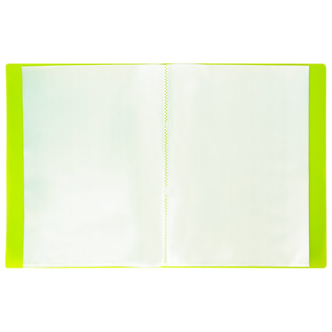 Папка 40 вкладышей BRAUBERG "Neon", 25 мм, неоновая, зеленая, 700 мкм, 227452