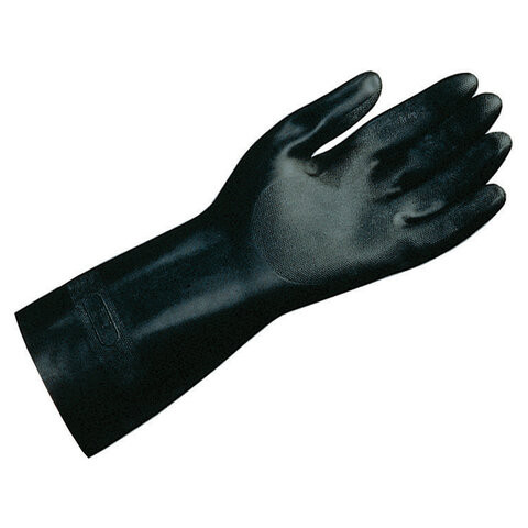 Перчатки латексно-неопреновые MAPA Technic/UltraNeo 420, хлопчатобумажное напыление, размер 7 (S), черные
